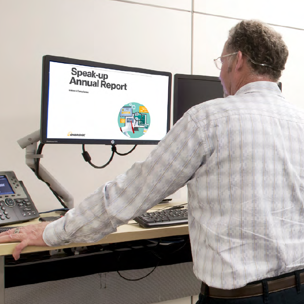 Man looking at screen