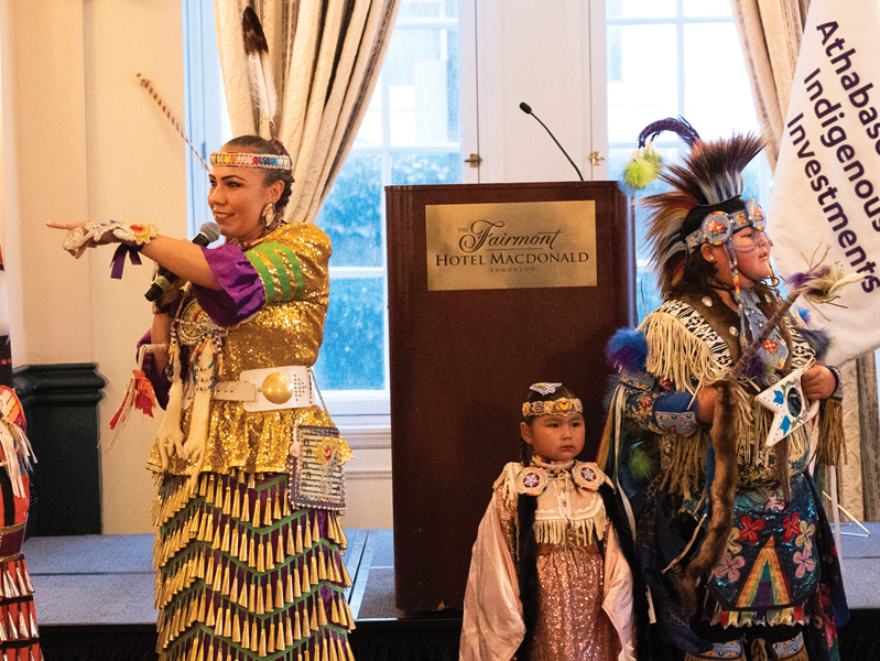 First Nations ceremonial dancers