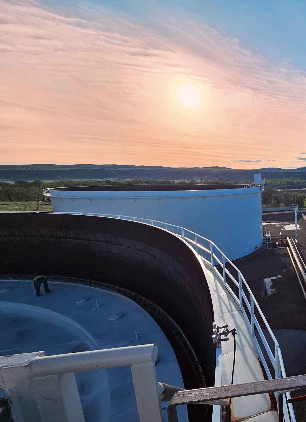 Tanks under a morning sun