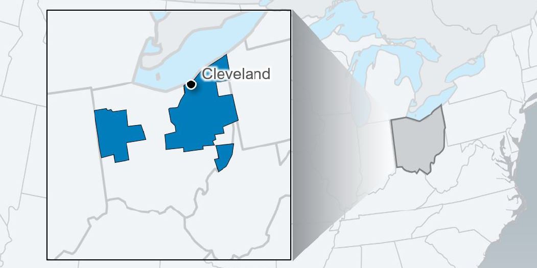 Map of Ohio with inset