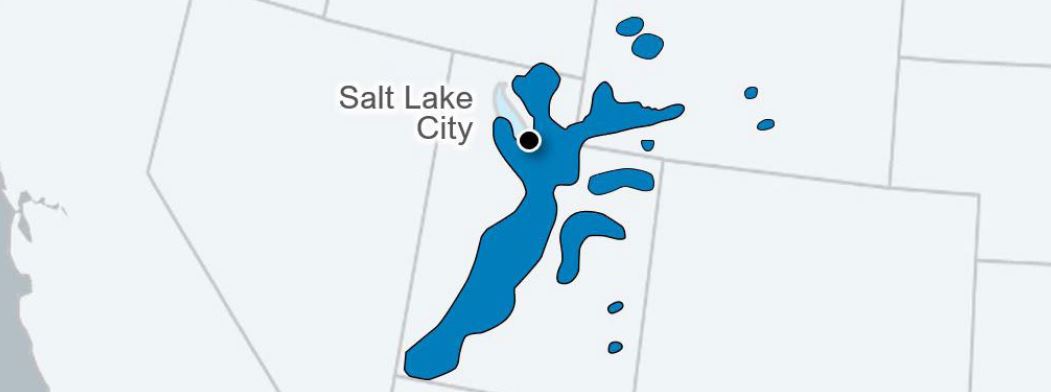 Map of Utah and surrounding states