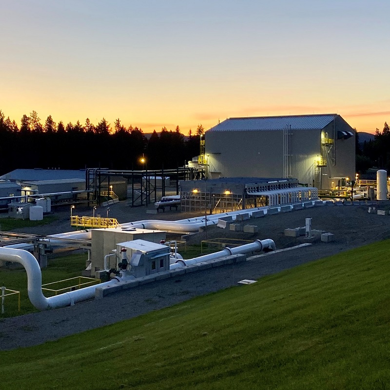 Industrial facility at twilight