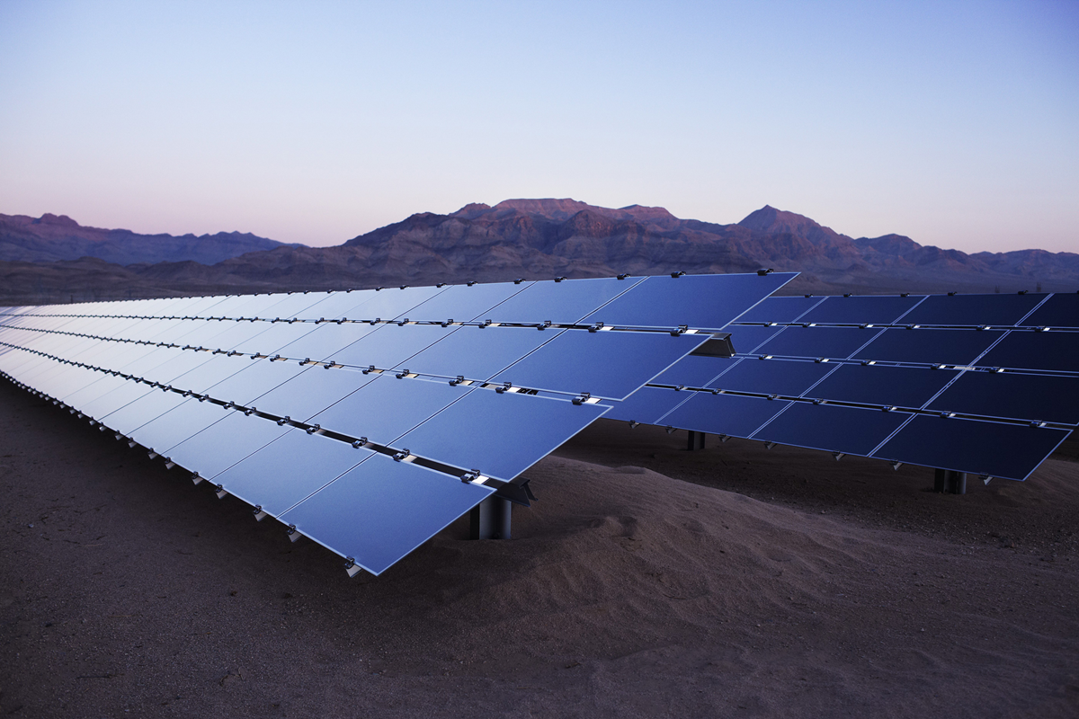 Solar panels in the desert