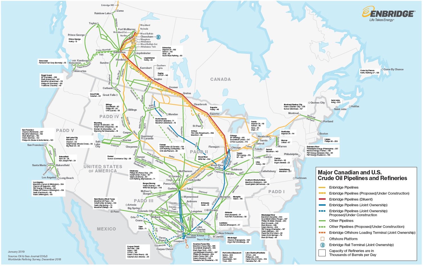 pipeline map of us Maps Enbridge Inc pipeline map of us