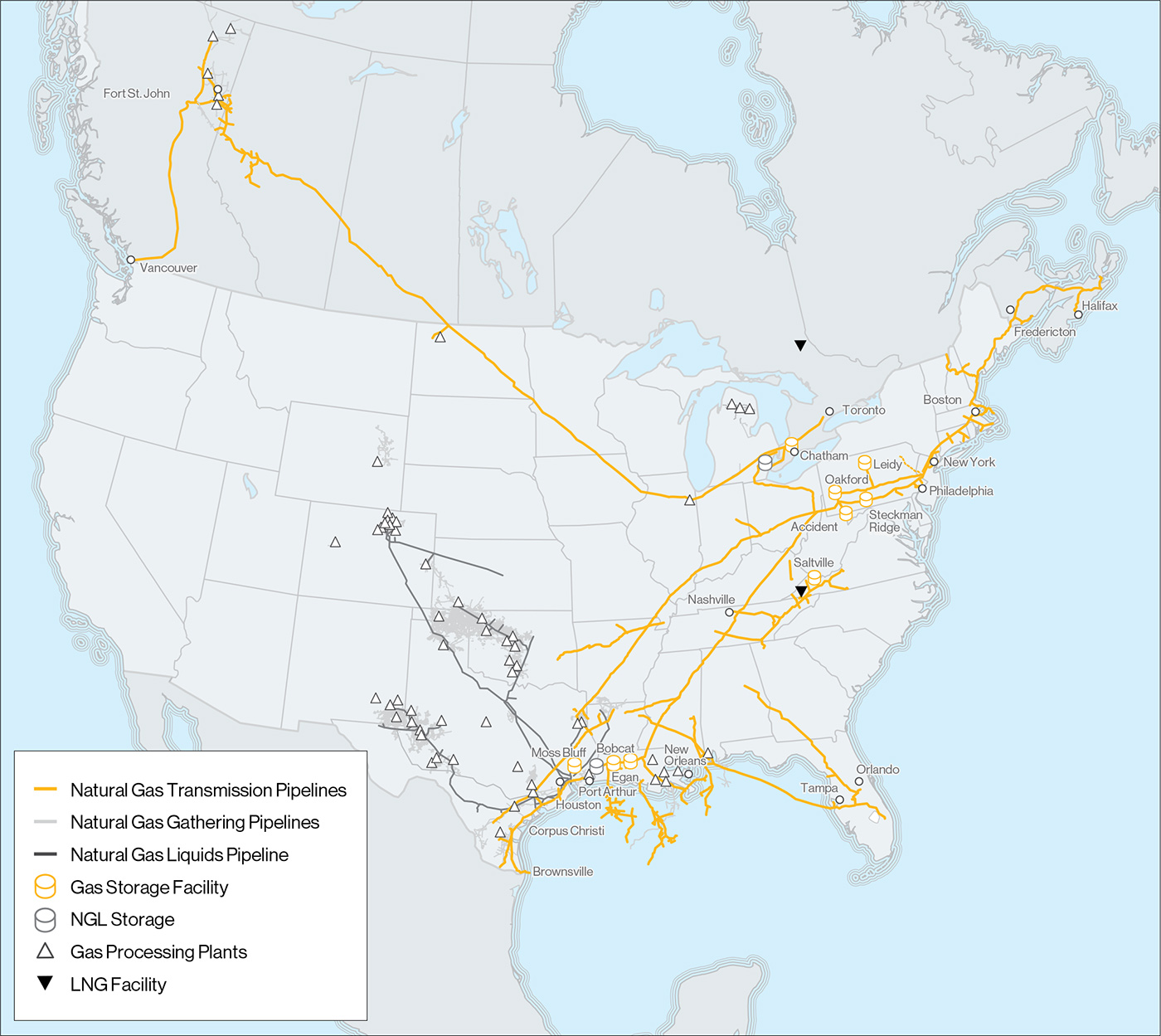 Enbridge All Asset Map Gas Transmission and Midstream