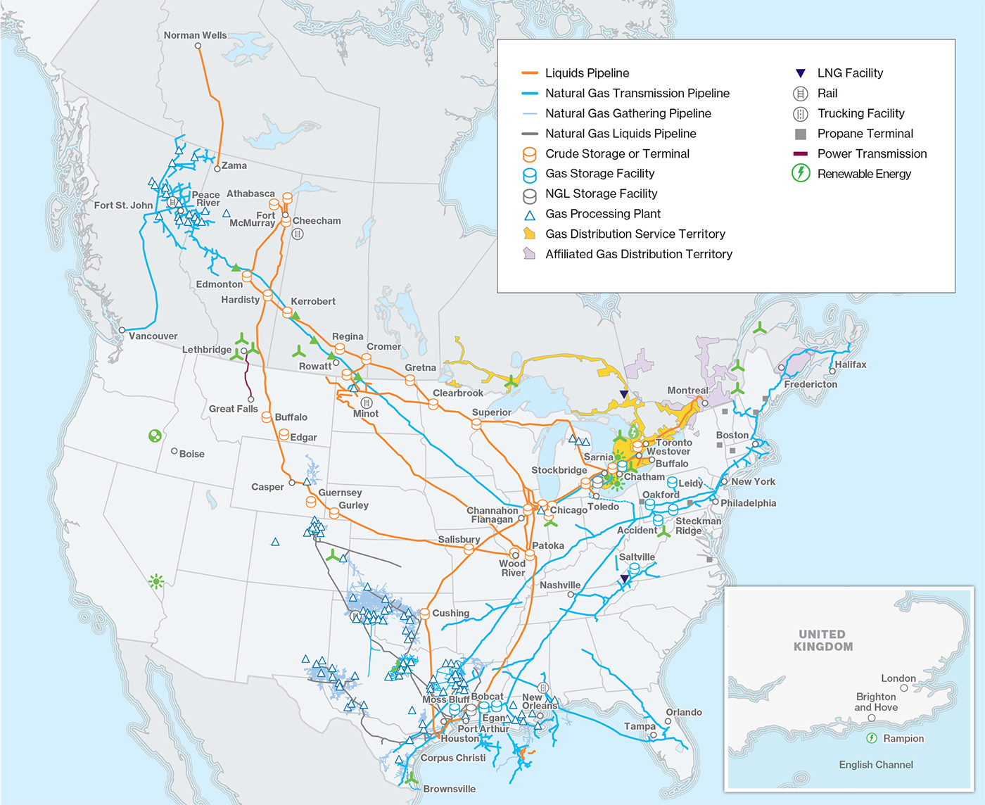 2018 Enbridge Asset Map