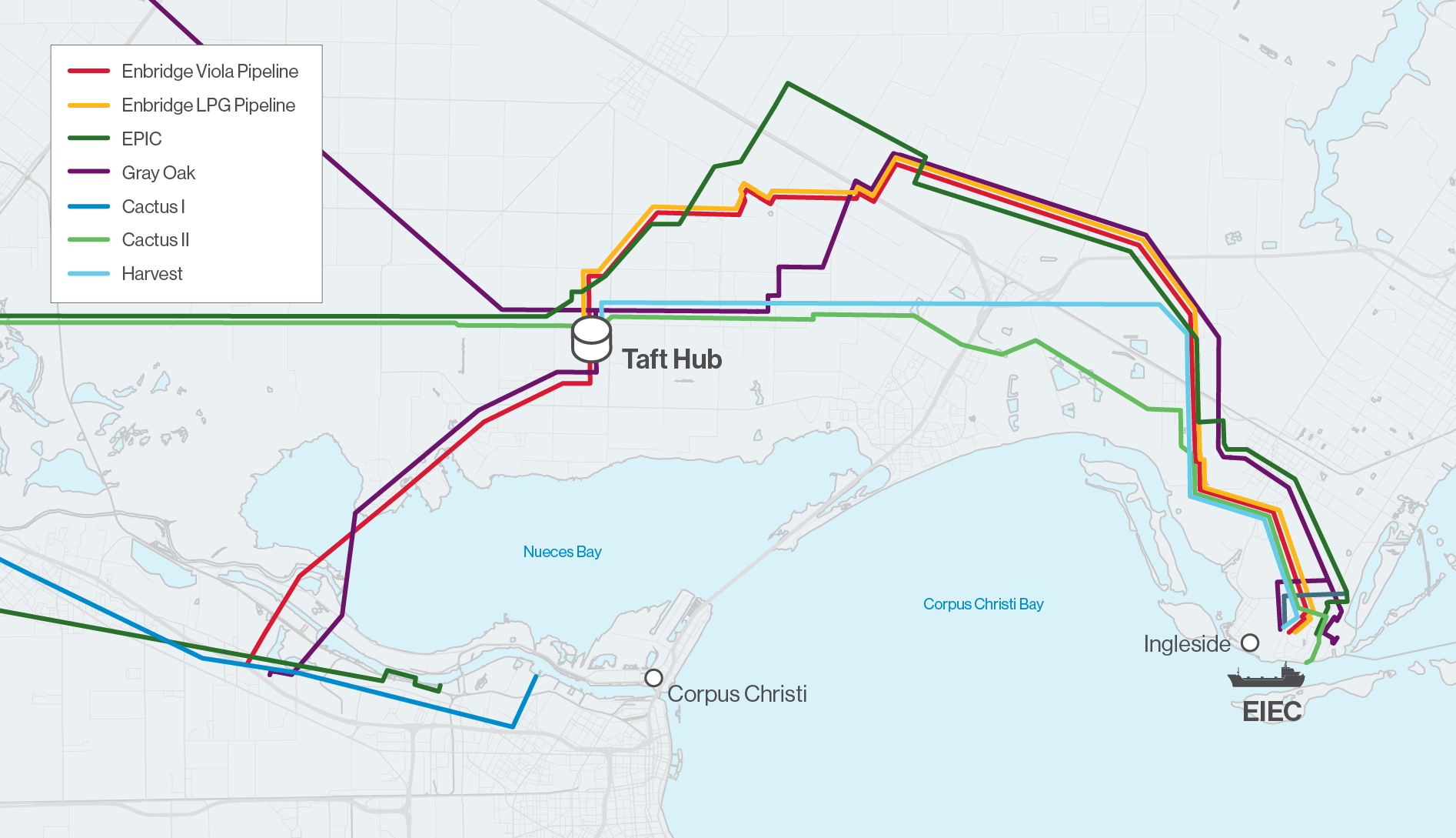 Map of Corpus Christi area