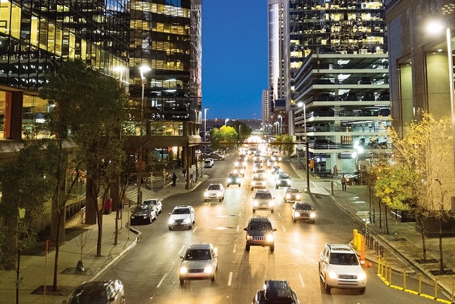 City street at night