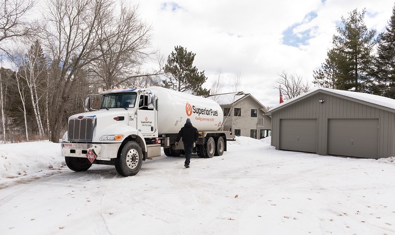 Propane truck at a farm