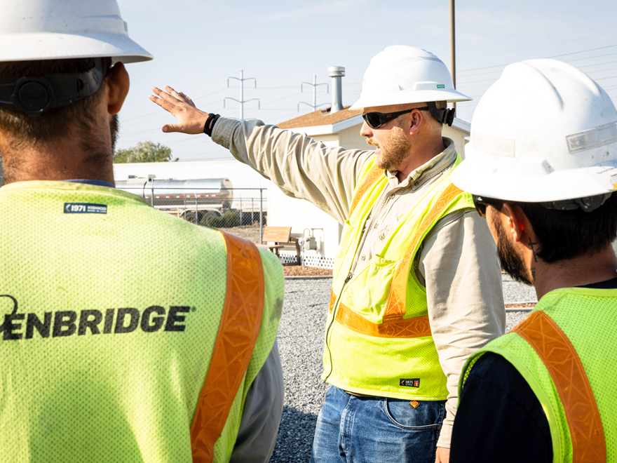 Workers in safety vests