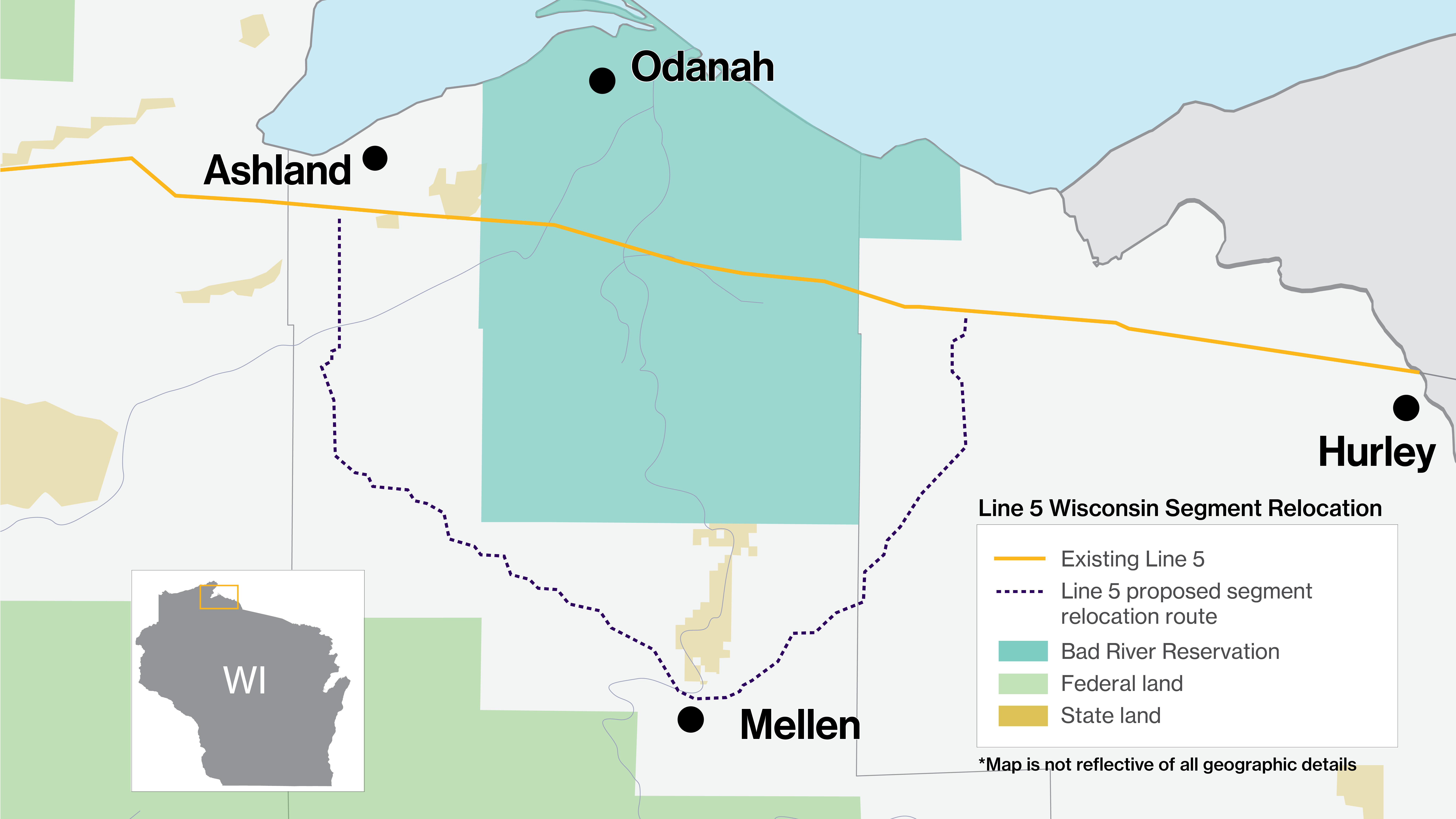 Wiscosin Map Bad River Reservation