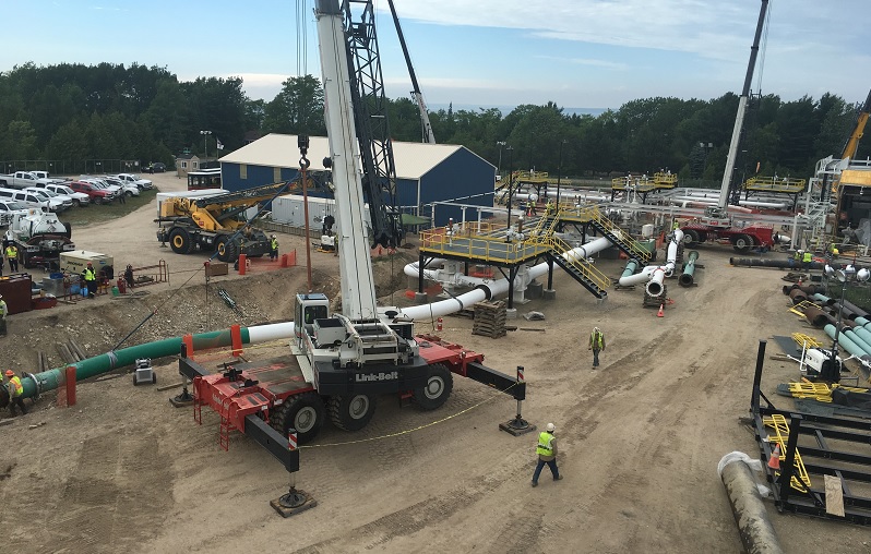 Construction at a pump station