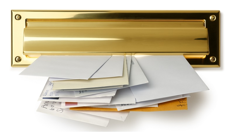 Letters in mail slot