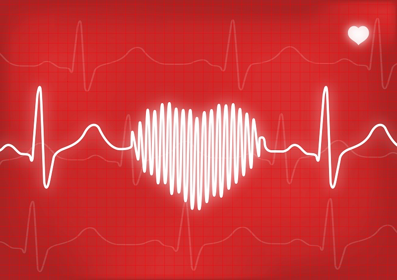 Illustration of a heart on an EKG monitor