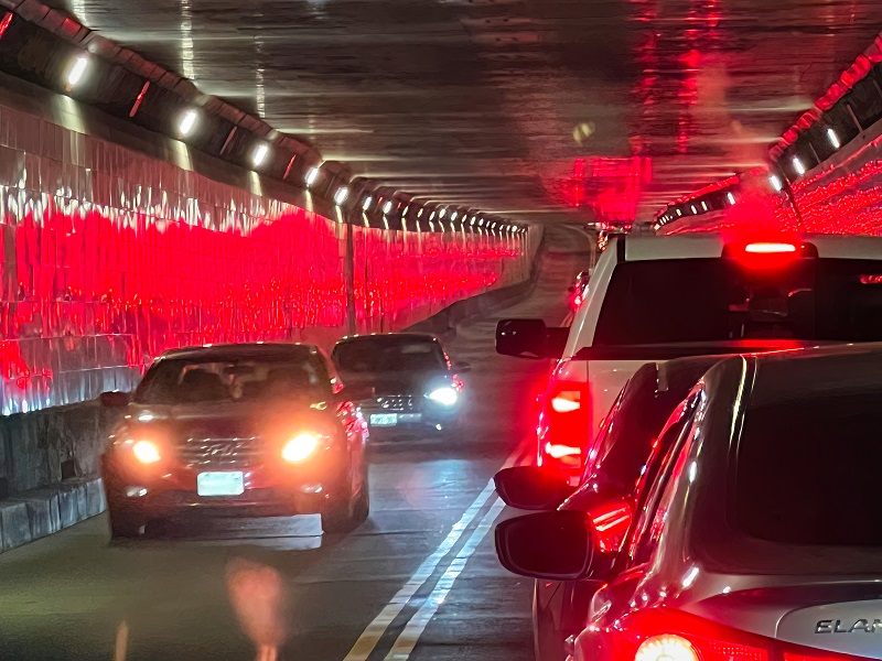 Cars in a tunnel