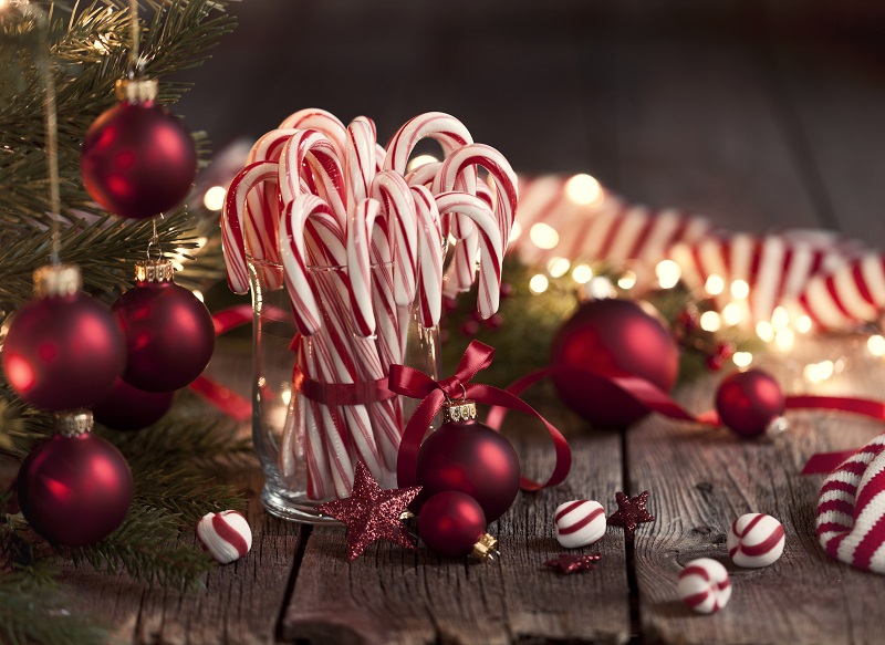 A jar of candy canes