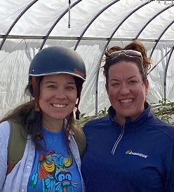 two smiling women
