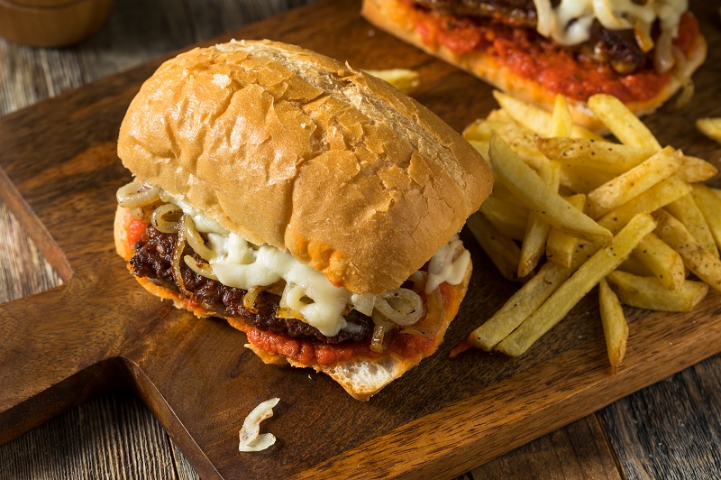 sandwich and fries