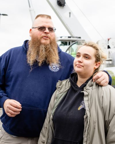 A man and woman standing together