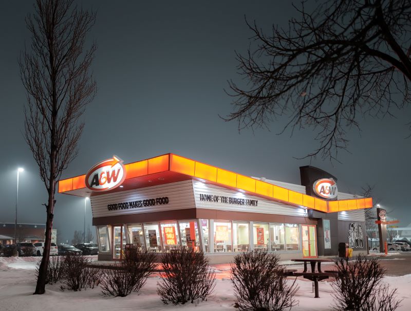 An A&W restaurant