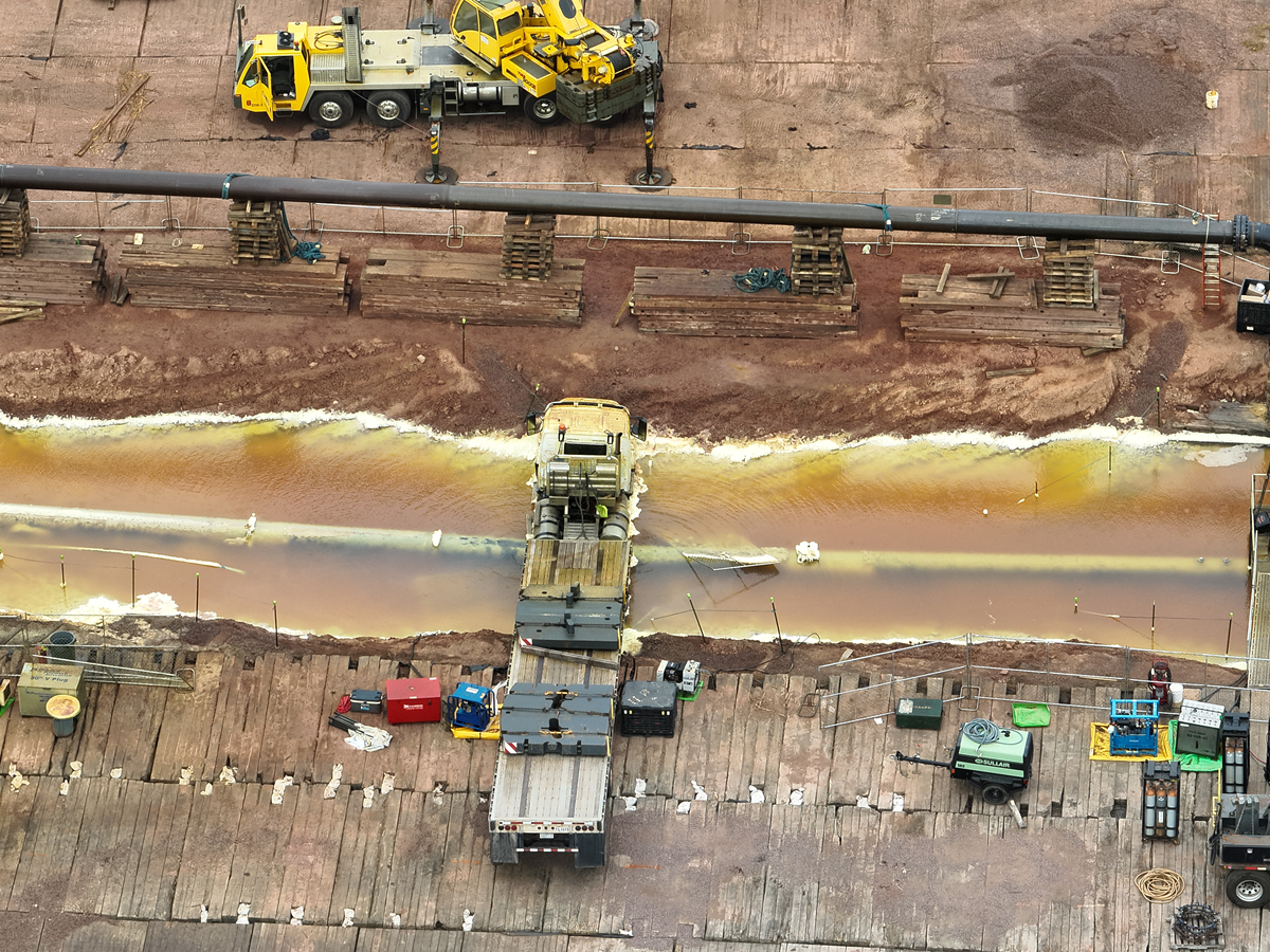 Aerial view of incident site