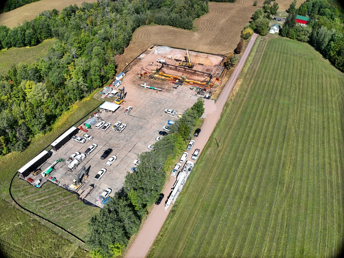Aerial view of incident site