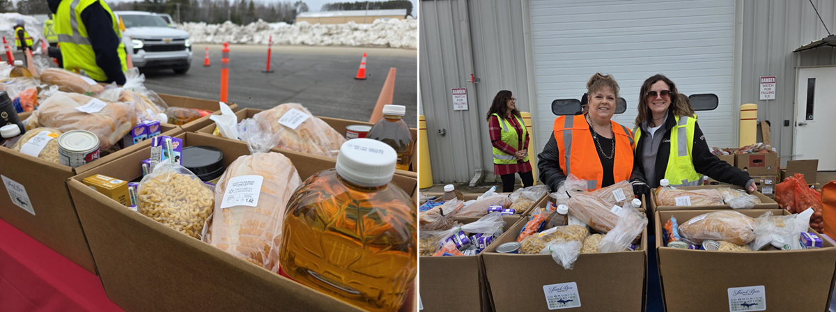 Food bank workers and volunteers