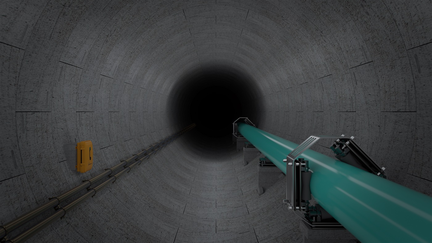 Cross section of an underground tunnel