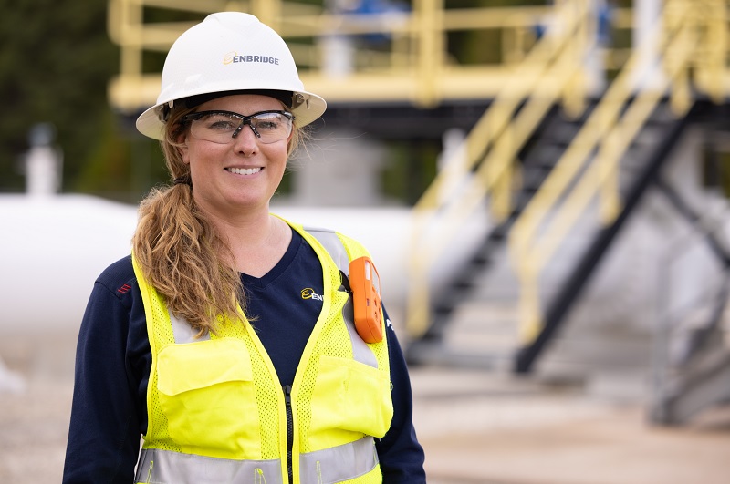 Smiling women at job site