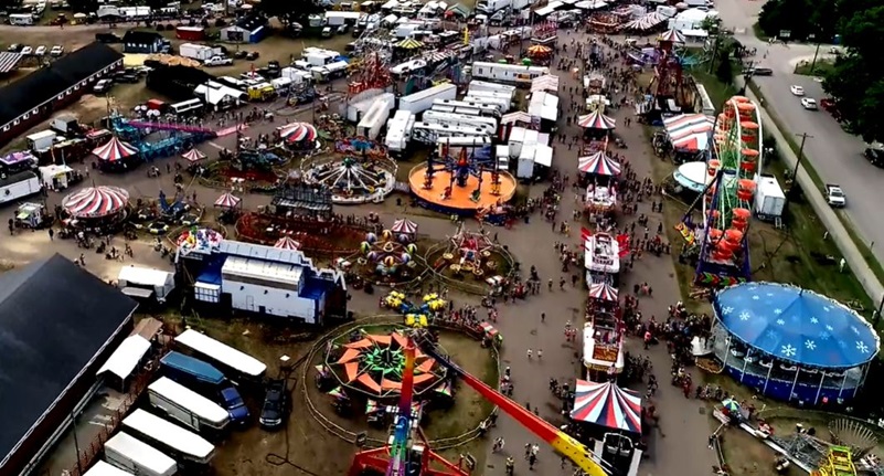 Aerial view of a carnival