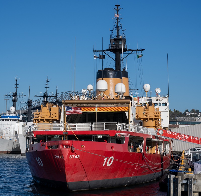 Coast Guard cutter at port