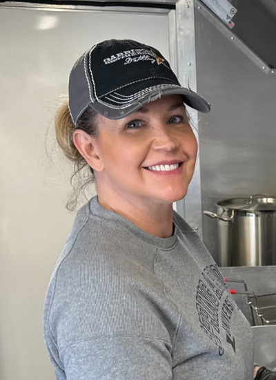 A woman wearing a hat