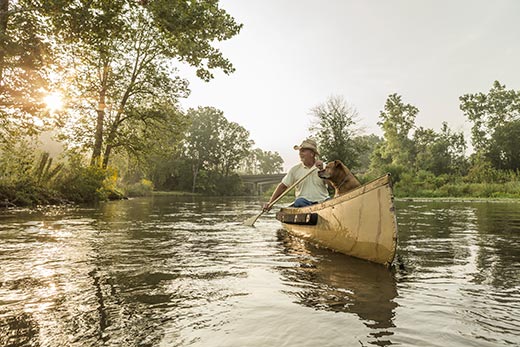 Canoe on river