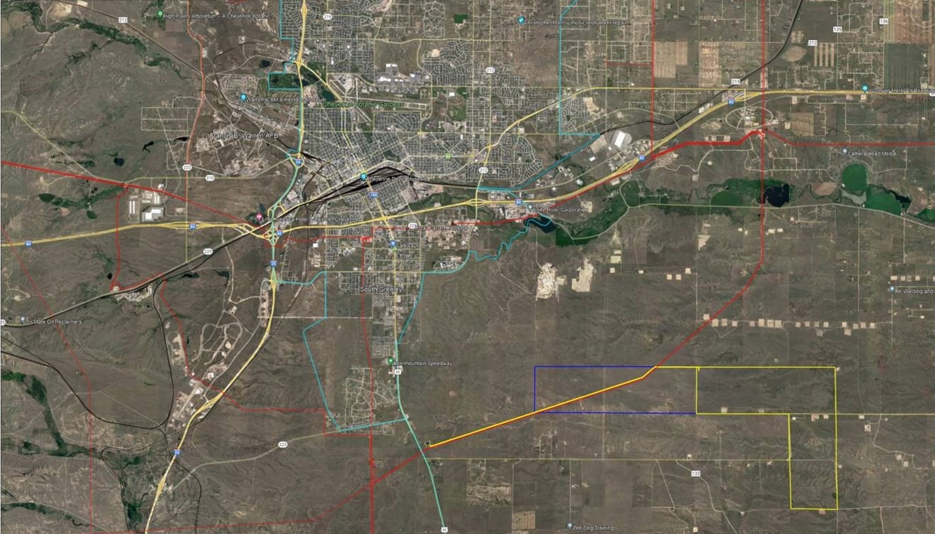 google map of cowboy solar project