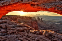 Rock formation at sunset