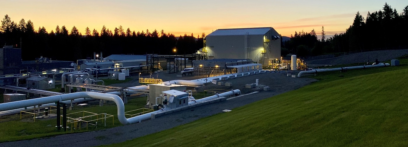 Compressor station at twilight