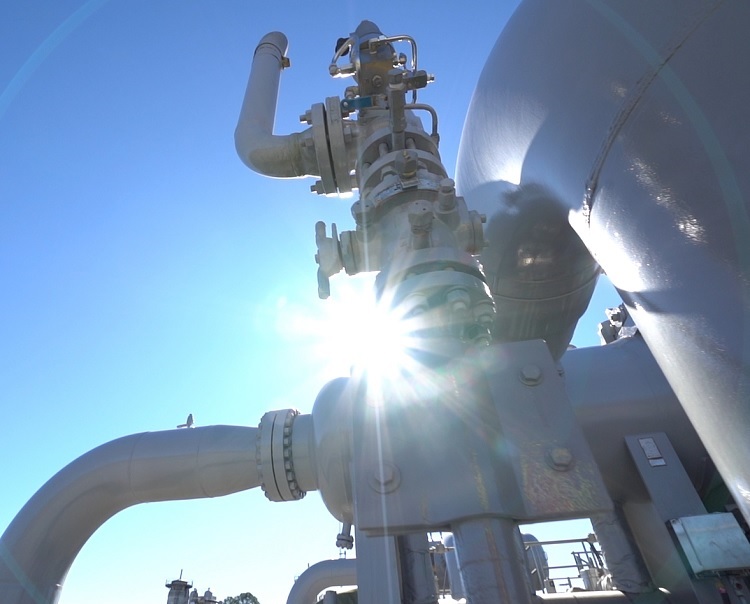 Pipes and valves in the sun