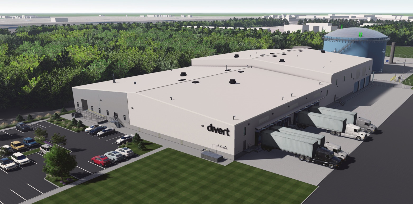 Artist rendition of a warehouse style building