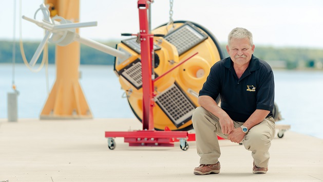 Guy Meadows with MTU buoy