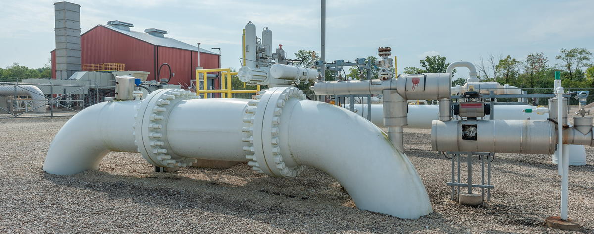White pipes above ground